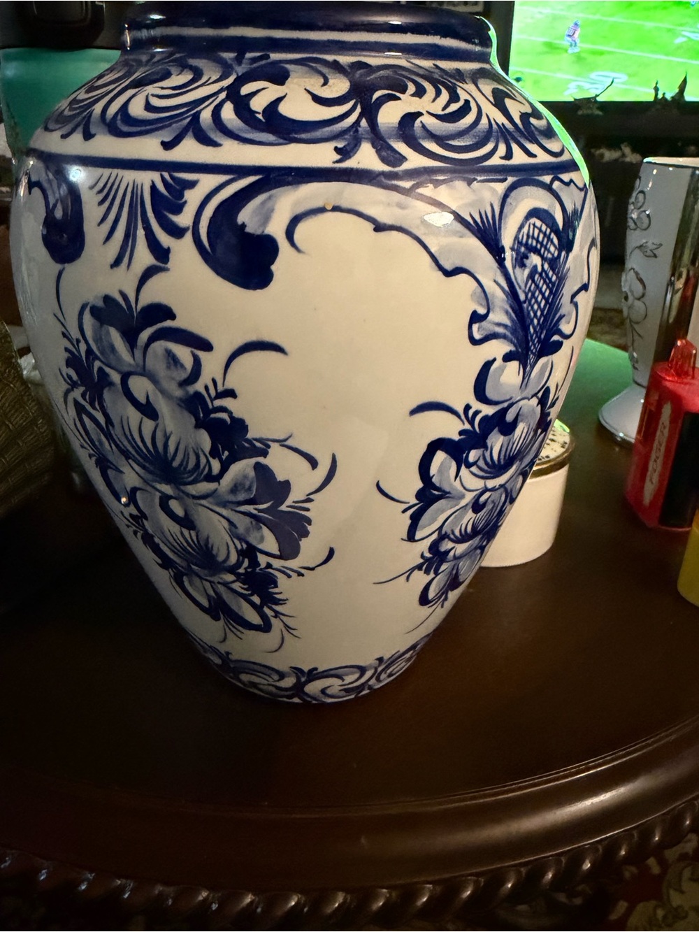 Blue and White Decorative Ceramic Vase - Home Accents